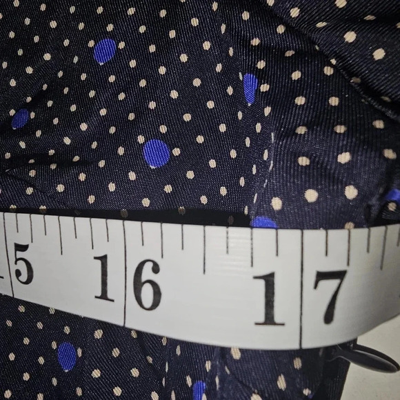 Ben Sherman 100% Silk Navy Blue / White Polka Dot Womens Blouse SZ SMALL - Picture 12 of 12